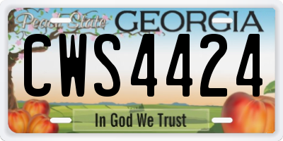 GA license plate CWS4424