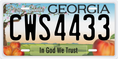 GA license plate CWS4433