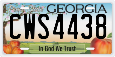 GA license plate CWS4438