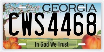 GA license plate CWS4468