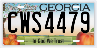 GA license plate CWS4479