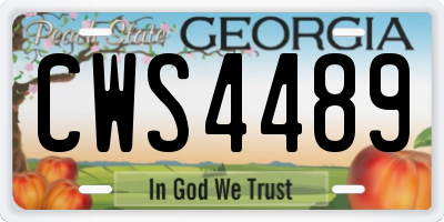 GA license plate CWS4489