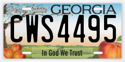 GA license plate CWS4495