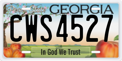 GA license plate CWS4527