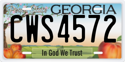 GA license plate CWS4572