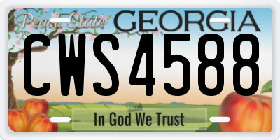 GA license plate CWS4588