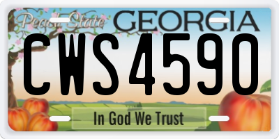 GA license plate CWS4590