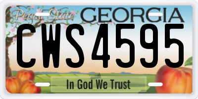 GA license plate CWS4595
