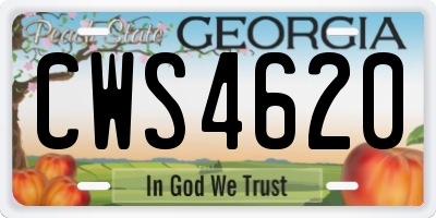GA license plate CWS4620