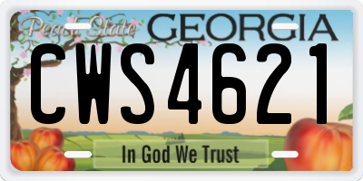 GA license plate CWS4621