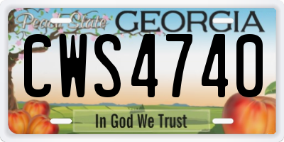 GA license plate CWS4740