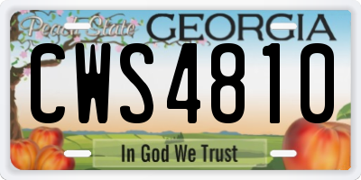 GA license plate CWS4810