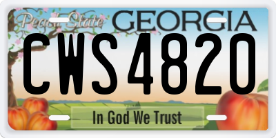 GA license plate CWS4820
