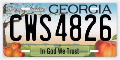GA license plate CWS4826