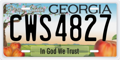 GA license plate CWS4827