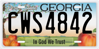 GA license plate CWS4842