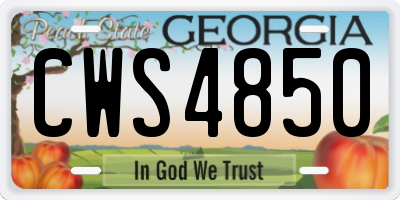 GA license plate CWS4850