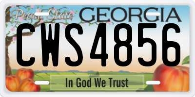 GA license plate CWS4856