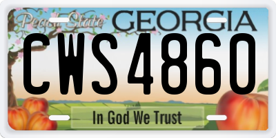 GA license plate CWS4860