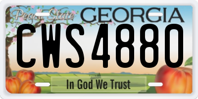 GA license plate CWS4880