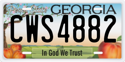 GA license plate CWS4882