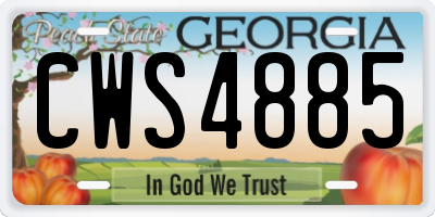 GA license plate CWS4885