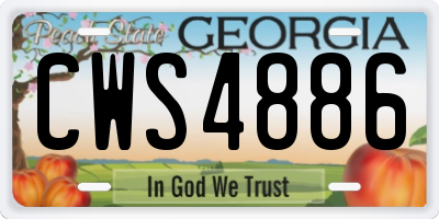 GA license plate CWS4886
