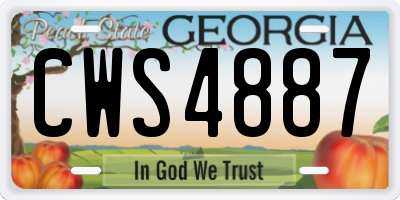 GA license plate CWS4887