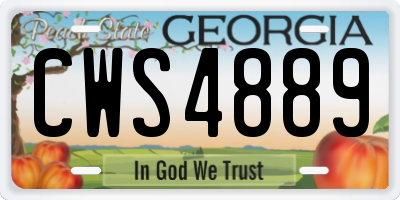 GA license plate CWS4889