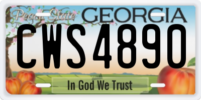 GA license plate CWS4890