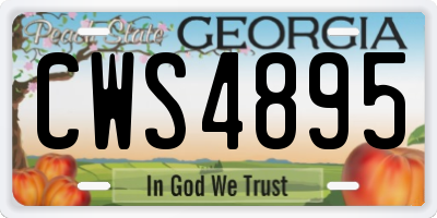 GA license plate CWS4895