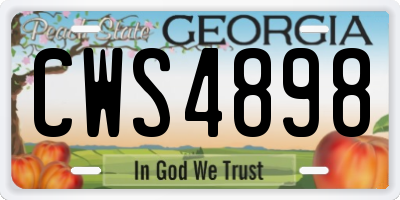 GA license plate CWS4898