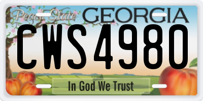GA license plate CWS4980