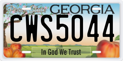 GA license plate CWS5044