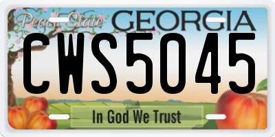 GA license plate CWS5045