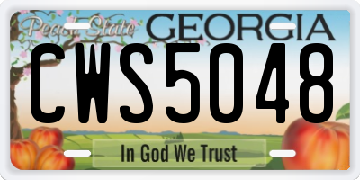 GA license plate CWS5048