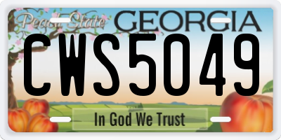 GA license plate CWS5049