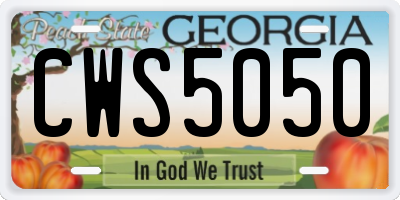GA license plate CWS5050