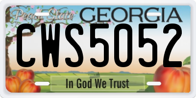 GA license plate CWS5052