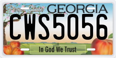 GA license plate CWS5056