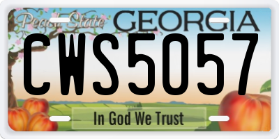 GA license plate CWS5057