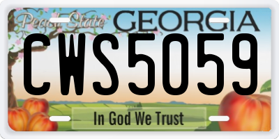 GA license plate CWS5059