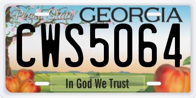 GA license plate CWS5064
