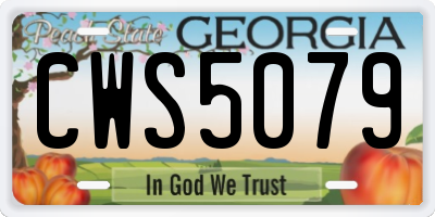 GA license plate CWS5079