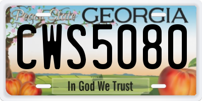 GA license plate CWS5080