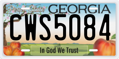 GA license plate CWS5084