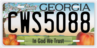 GA license plate CWS5088