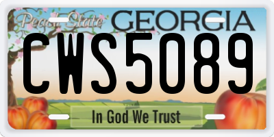 GA license plate CWS5089