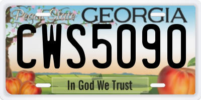 GA license plate CWS5090
