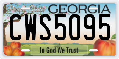 GA license plate CWS5095